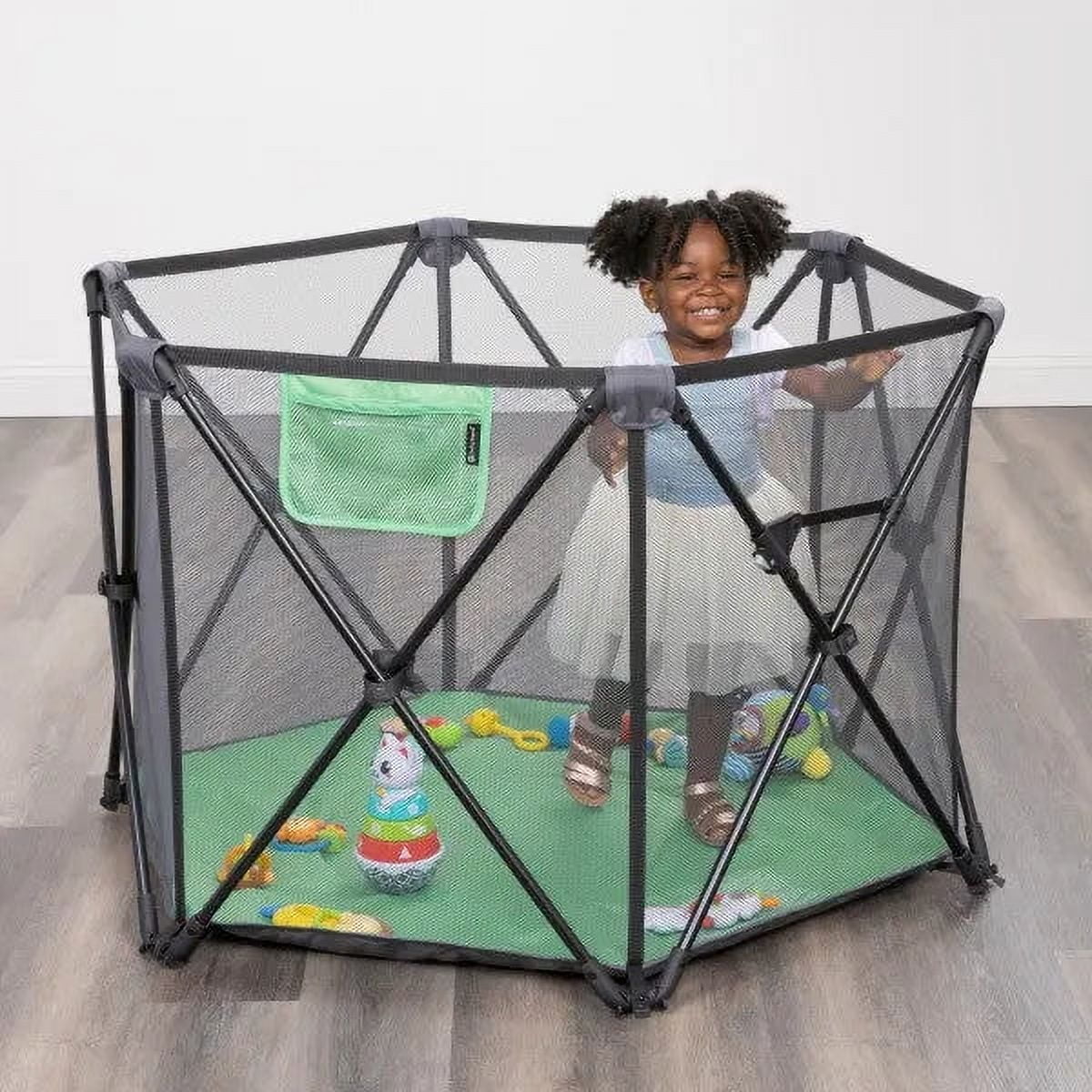 Baby Trend Play Zone Pop-up Play Pen for Toddlers, Playful Green