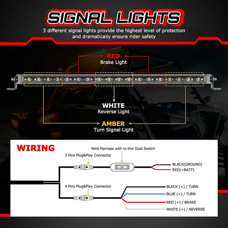 UTV Multifunction LED Chase Light/ Tail Light- Bar Clamp Mount — ORACLE  Lighting