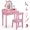 Pink, variant on OLAKIDS Kids Vanity with Lights, Princess Makeup Dressing Desk with Jewelry Hanger, Mirror, Storage Drawers, Toy Accessories, Toddler Table and Chair Set Pretend Playset for Girls Aged 3-6