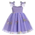 thumbnail image 2 of IBTOM CASTLE Toddler Baby Girls Birthday Party Princess Tutu Dress Floral Backless Ruffle Tulle Dresses for Cake Smash 6-12 Months Purple Floral, 2 of 8