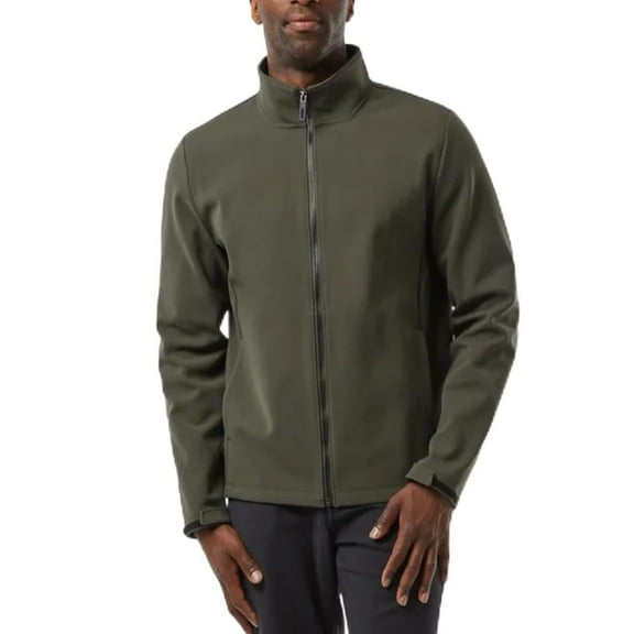 32 Degrees Men's Full Zip Jacket Regular Fit, Brushed Interior,  Coat Green, S