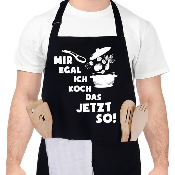 SOSPIRO Cotton Aprons for Women Men, Funny Kitchen Cooking Aprons with 2 Pockets - Gifts for Dad Mom Wife Husband(Black 3) SOSPIRO Cotton Aprons for Women Men, Funny Kitchen Cooking Aprons with 2 Pockets - Gifts for Dad Mom Wife Husband(Black 3)
