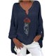 thumbnail image 1 of Moda Mujer Camiseta de manga larga Otoño Frente abierto Prendas de abrigo sueltas Impresión Blusa Abrigo Tops Pompotops FGAJ14537, 1 of 5