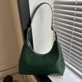 thumbnail image 4 of Bolso de mano de cocodrilo a la moda de PU de gran capacidad para mujer (verde), 4 of 7