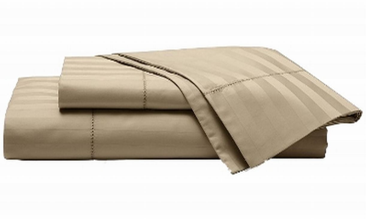 Chaps Home Khaki Beige Damask Stripe Cotton Sheet Set King ...
