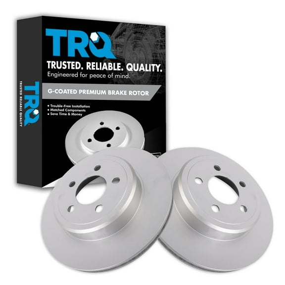 TRQ Rear Brake Rotors Set Vented Premium G-Coated Fits Select 2005-2021 Chrysler 300 2009-2022 Dodge Challenger 2006-2022 Charger 2005-2008 Magnum