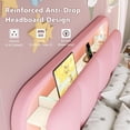 thumbnail image 3 of Virans Twin Size Velvet Upholstered Bed Frame with Headboard & Storage Drawers,Princess Platform Bed Frame with Charging Station & LED,No Box Spring Needed,Pink, 3 of 9