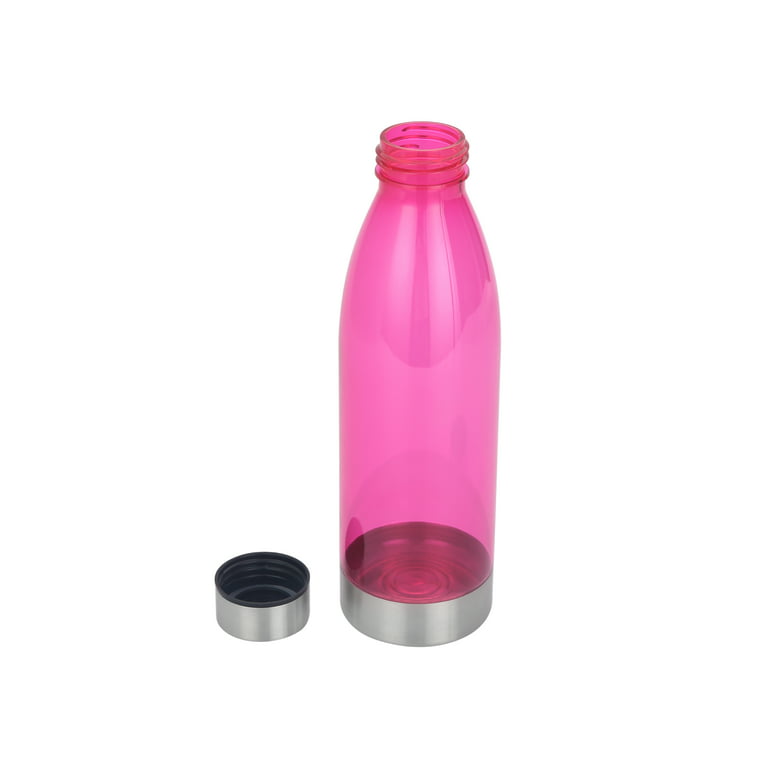 Mainstays 22 oz Coral and Pink Plastic Water Bottles with Screw