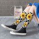 thumbnail image 5 of Fotbe Cow Print Sunflower Calcetas Divertidas Estampadas para Hombre y Mujer, Calcetas de Algodón hasta la Rodilla para Caminar, Correr, Enfermería y Embarazo, 5 of 6