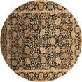 thumbnail image 1 of Ahgly Company Indoor Round Oriental Brown Industrial Area Rugs, 4' Round, 1 of 4
