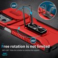 thumbnail image 5 of Phone Case for Motorola Moto G Stylus 5G 2025 with Sliding Camera Cover, with 360° + 100° Free Rotation Metal Finger Ring Bracket, Fit Magnet Car Mount, 2 In 1 Cover for Moto G Stylus 5G 2025, Red, 5 of 8