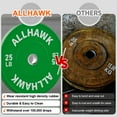 thumbnail image 3 of Allhawk 50LB 2-inch Olympic Rubber Bumper Plates, 10/15/25/35/45lb Barbell Weight Plates Set with Steel Ring for Strength Training, Weightlifting, Crossfit at Home Gym, 3 of 8