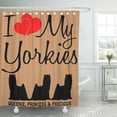thumbnail image 1 of ZY-suttom Rideau de Douche Chien J'aime Mes Trois Yorkies Cœur Yorkshire Terrier 66x72 Pouces, 1 of 1