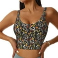 thumbnail image 2 of Lsque Daisies Flowers Printed Women'S Sports Bra, Compression, Moisture Wicking, High-Impact Sports Bra For Women,Supportive sports bra-Large, 2 of 9