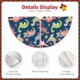 thumbnail image 3 of Zufioo Dinosaur Print Imitation linen Christmas Tree Skirt Hemming Style for Christmas Tree Christmas Party Home Decorations-30", 3 of 6