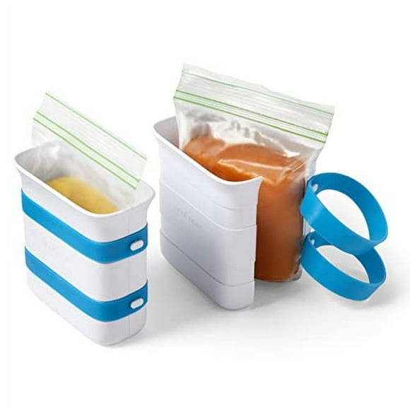 YouCopia FreezeUp Freezer Food Block Maker, 2 Cup, 2-Pack, Meal Prep Bag Container to Freeze Leftovers and Soup