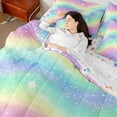 thumbnail image 4 of Castle Fairy Gradient Rainbow 7-Piece Bedding Comforter Set,Starry Sky King Bedding Sets,Watercolor Artwork Ultra Soft Bed Sheets,Luxury Ombre Bedroom Decor,Reversible, 4 of 8