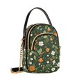 thumbnail image 7 of FORMRS Crossbody Bag for Women Quilted Travel Shoulder Cell Phone Purse with Chain Strap Handbag, Green Flowers Pattern, 7 of 7