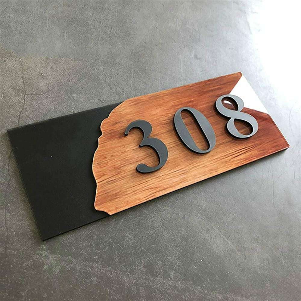 Crday 3/4 Digits House Number Custom Sign Door Number Sticker for Hotel