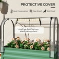 thumbnail image 3 of Outsunny Raised Garden Bed with Cover and Storage Shelf, Rectangular Metal Elevated Planter Box with Legs and Bed Liner, Green, 3 of 9