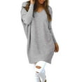thumbnail image 1 of Sonducket Solid V-neck Sweater Skin Friendly Autumn Tops Fashionable Sweaters Long-sleeve Girls Loose Portable Blouse Winter Type3 NO3, 1 of 6