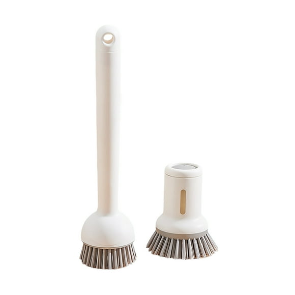 TIELUTT Dish Scrubber with Handle Scrub Cleaner with Handle Scrub Brush Suction Jewelry with Kitchen Microwave Stand with Can Stainless Steel Spray Hard Water Stain Remover for Glass