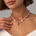 thumbnail image 2 of NICKSUN Dopamine Color Disc Beaded Choker with Gold Fish Pendant, Ocean Style OT Toggle Clasp Necklace, 2 of 10