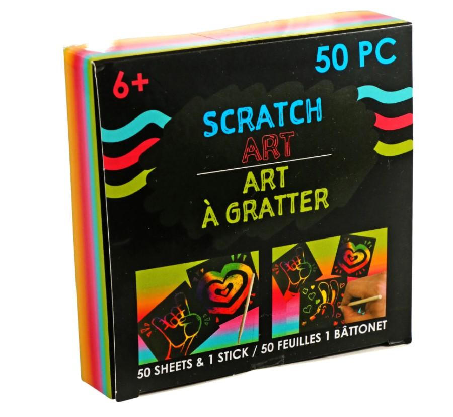 50 Pieces Scratch Art Paper Magic Black Scratch Off Papers Sheets