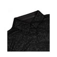 thumbnail image 4 of Women'S Sequins Long Sleeve Collared Shirt Button Down Open Front Shirt Loose Blouses Shirst Tops Black XL, 4 of 9