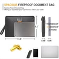 thumbnail image 3 of Fireproof Document Bag with Lock,13x9.2Inch Fireproof Money Bag,with Zipper and Lock,Suitable for Tablets, A4 Documents, 3 of 8