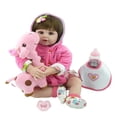 thumbnail image 2 of 22'' Modelo de Muñeca Renacida Cuerpo de Silicona Articulada Realista con Biberón, Chupete, Jirafa, Babero Sunnimix Reborn Doll 22 Inch Girl, 2 of 8