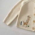 thumbnail image 5 of CYRBOKO Baby Girls Sweaters, Knit Cotton Long Sleeve Soft Winter Cardigans White Size 3-6 Months, 5 of 8