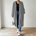 thumbnail image 3 of Perfectbot Women's Full Zip Maxi Length Hooded Sweatshirt Coat, Oversized Drop Shoulder Long Hoodie Duster Jacket, 3 of 7