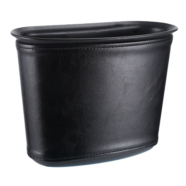 Coche Colgante Tipo Puerta Almacenamiento Cubo Almacenamiento Bolsa de basura Impermeable Plegable Bote de basura Cuero creativo Accesorios para automóviles (Negro)