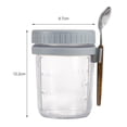 thumbnail image 3 of YX STORE Mason Jar with Spoon Airtight Lid Clear Scales Wide Mouth Microwavable Meal Prep Glass Refrigerated Storage Oats Container for Work, 3 of 12