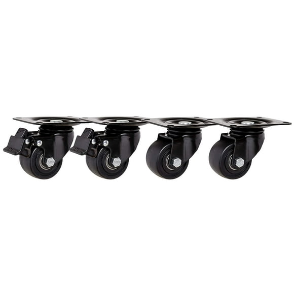 SES Brand 2-1/2" Caster Set of 4 | Compatible with True Refrigerator Part 881029 | General Purpose Low Profile Casters | 2 Swivels & 2 w/Brake