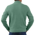 thumbnail image 4 of ASDFVBKG Quarter Zip Collared Sweaters for Men Long Sleeve Collared Lightweight Knitted Pullover Casual Mens Loose Dressy Cozy Fall Winter Solid Top Sweaters Green 2XL, 4 of 4