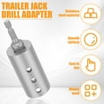 thumbnail image 4 of Ikoopy Trailer Jack Drill Adapter Stainless Steel Trailer Jack Crank Handle Cordless Drill Adapter with a 1/2 Inch Socket Adapter Bit Practical Trailer Jack Electric Drill Adapter, 4 of 10