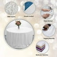 thumbnail image 3 of ERDOUY 47 Inch Round Metallic Sequin Tablecloth, Sparkly Glitter Table Cover Perfect for Birthday Parties & Weddings, Rose, 3 of 5