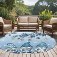 thumbnail image 4 of Large Round Rug 8Ft Washable Non-Slip, Blue Ombre Gnomes Christmas Circle Area Rugs for Living Room Bedroom, Xmas Balls Tree Snowflake Retro Indoor Floor Mats Carpet Runner for Home Decor, 4 of 8