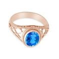 thumbnail image 3 of AFFY Celtic Lady's Simulated Blue Topaz Ring In 14K Rose Gold Plated 925 Sterling Silver Jewelry for Ladies, Ring Size 10, 3 of 4