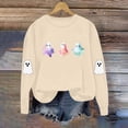 thumbnail image 5 of Halloween Clothes Womens Cotton Crewneck Graphic Sweatshirt Cute Ghost Pumpkin Print Long Sleeve Pullover Tops (L, Khaki D), 5 of 8