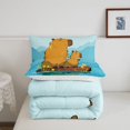 thumbnail image 5 of Manfei Cartoon Capybara Twin Comforter Sets,Natural Scenic Pattern Bedding Set,Blue,Reversible,2-Piece,1 Comforter and 1 Pillowcase, 5 of 7