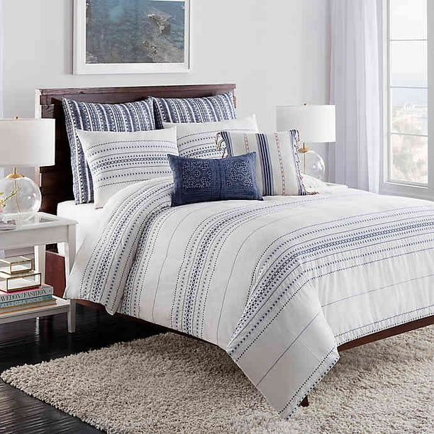 Cupcakes And Cashmere Indigo Stripe Full Queen Duvet Cover In White Blue Com - Indigo Blue Stripe Bedding Cupcakes And Cashmere Indigo Stripe Full Queen Duvet Cover In White Blue Com - Indigo Blue Stripe Bedding