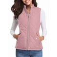 thumbnail image 1 of Chaleco Acolchado con Cuello Alto, Cremallera y Bolsillos para Mujer Rosa M, 1 of 10
