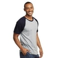 thumbnail image 3 of Men's Cotton Baseball T-Shirts Short Sleeve Crew Neck Classic Tee Shirt, Navy/Light Grey, Small, 1 Pack, 3 of 4
