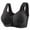 Black, variant on Womens Sports Bras Solid Color Plus Size Front Hook Wireless Fixed Cup Lift Adjustable Bra