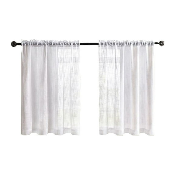 Mozhitti Bathroom Window Curtains Pole Eye Semi Transparent Linen Curtains Short And Small Curtains Privacy Light Transmission And Filtration Suitable For Kitchens/bab