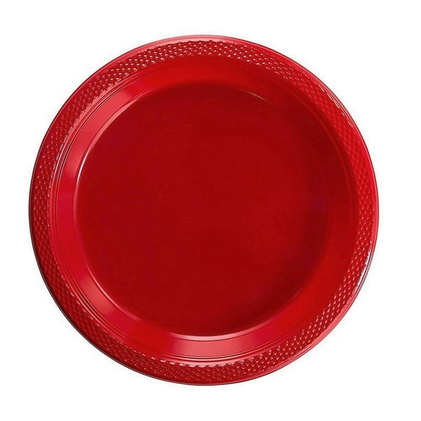 Exquisite 10" Disposable Plastic Plates 50 Count Party Pack Plates Premium Plastic