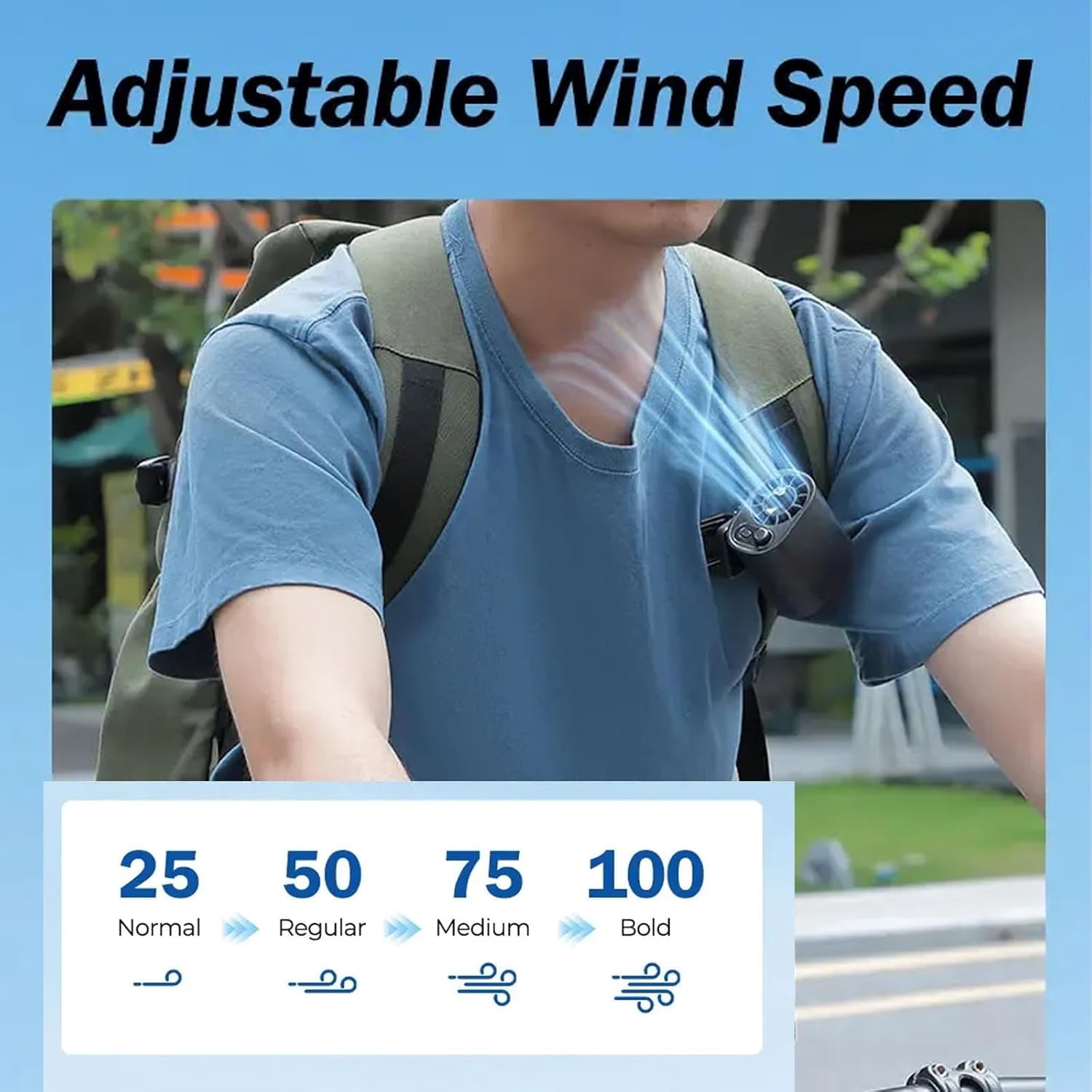 Car Clip on Fan with LED Display, Backseat Fan, USB Rechargeable Powerful Cooling Fans, 360° Rotation, 100 Speeds Adjustable, USB Rechargeable, 2025 New Clip on Fans for Car